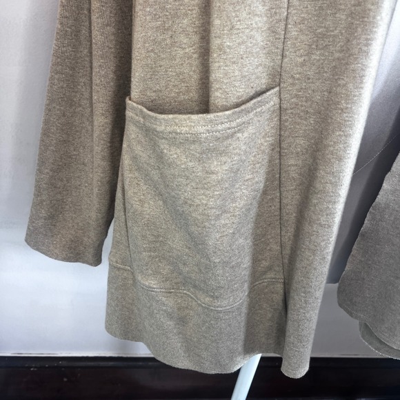 Pact Women Organic Cotton Open Front Airplane Cardigan Tan XS Oversized Minimal - Picture 4 of 12